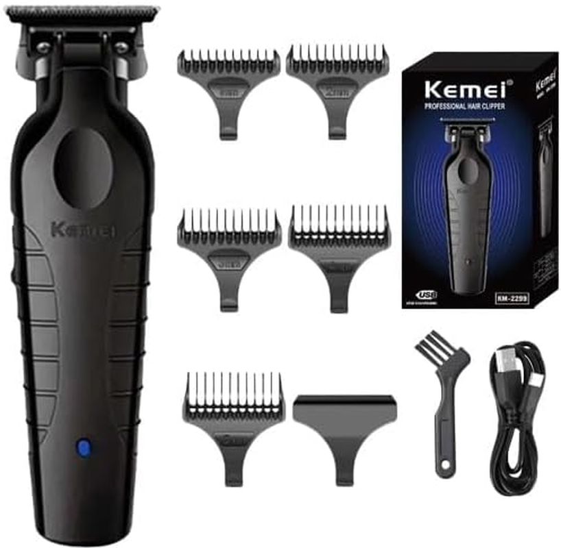 Kemei 2299 Barber Cordless Hair Trimmer 0Mm Zero Gapped Carving Clipper Detailer Professional Electric Finish Cutting Machine image number 4