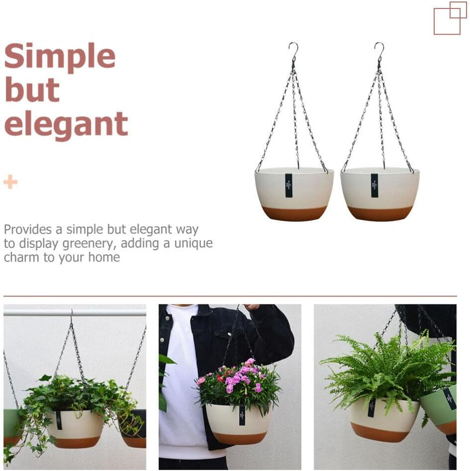 Kisangel 2 Packs Hanging Planter Pot Hanging Basket Hanging Planter Scindapsus Flowerpot for Self Watering Basket image number 6
