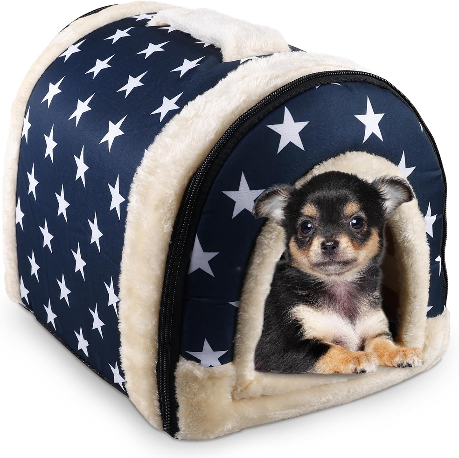 WIYETY Cat House, Dog House for Indoor, Foldable Cat Bed Cave, Cat Cave with Non-Slip Base, Waterproof and Warm Dog Cave, Cat Beds for House Cats (Blue, S, 37 X 32 X 30 Cm) image number 3