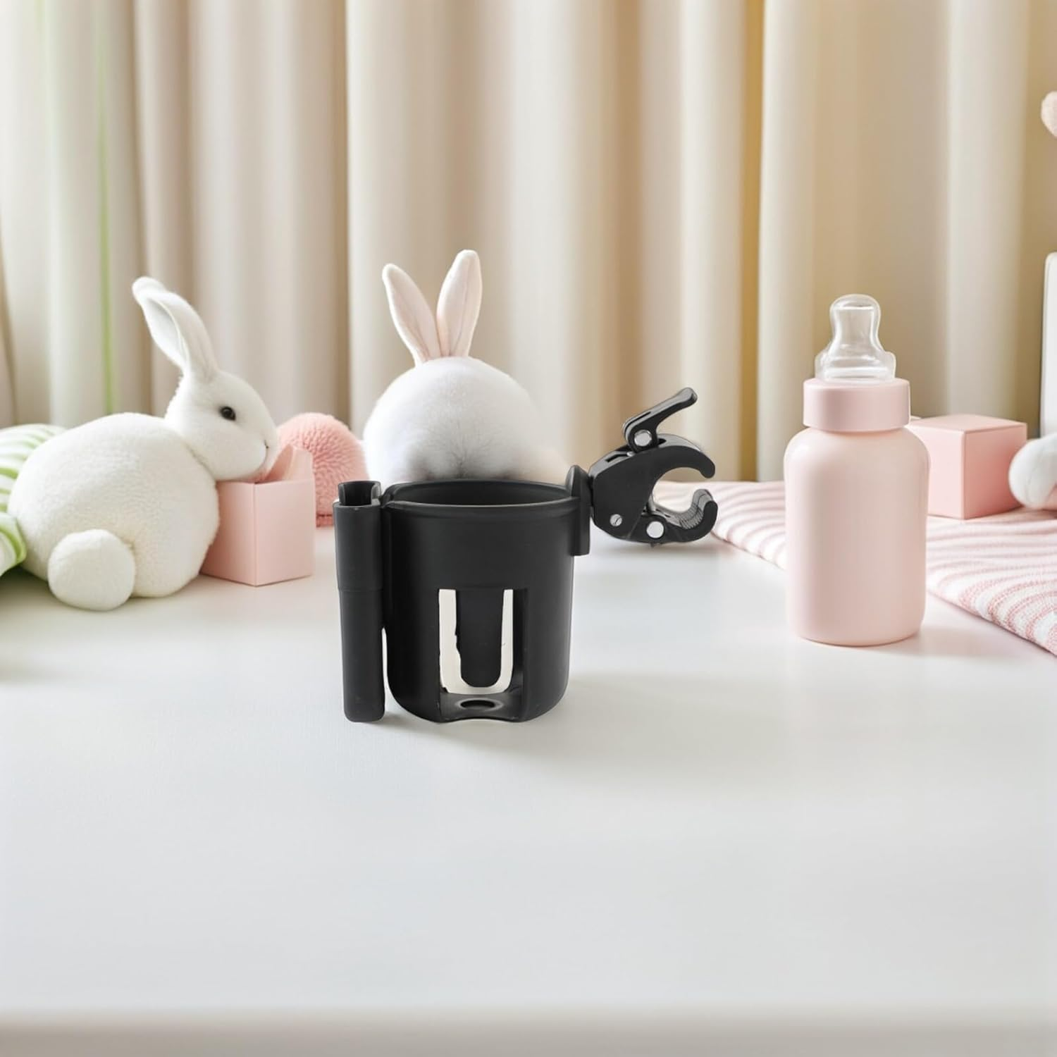 UPKOCH 2Pcs Stroller Cup Holder Phone Holder Universal Pram Bottle Rack Black Stroller Accessories for Travel and Outdoor Use