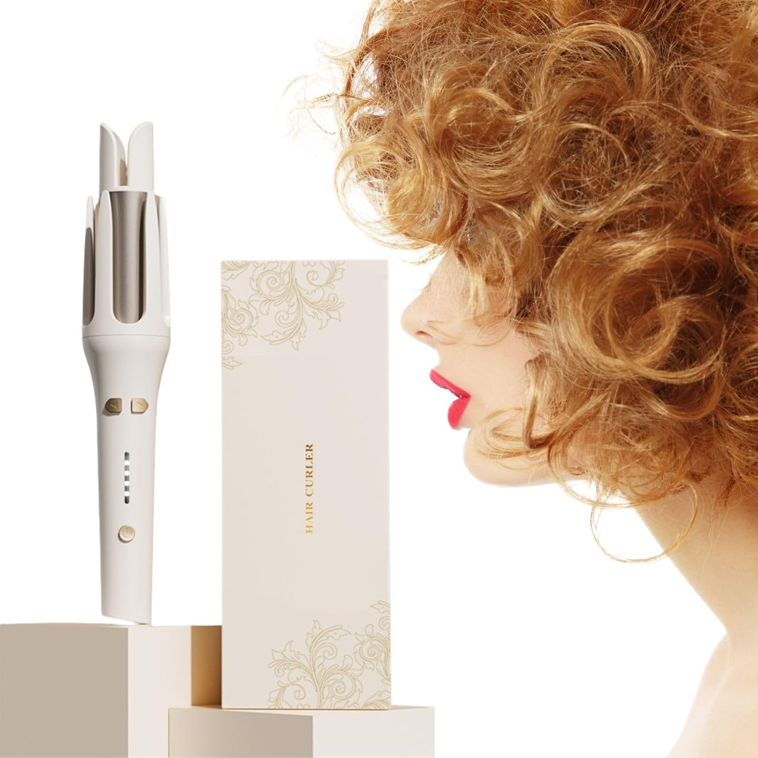 Seemee Hair Curler,See Mee Curling Iron,Automatic Curling Iron,Hair Curler Automatic Rotating,Automatic Hair Curling Iron,Hair Curler with 4 Temperatures Adjustable,Long Hair,Anti-Scald (Purple)