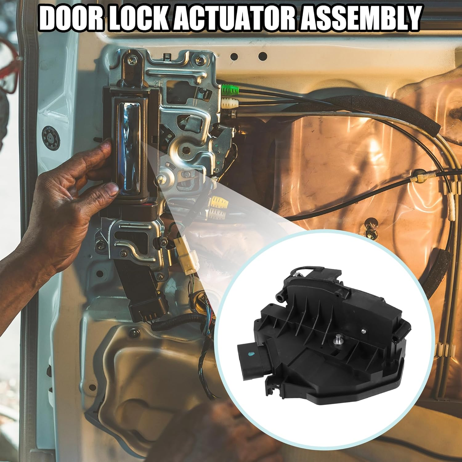 ACROPIX Front Right Side Door Latch Actuator Fit for Ford Focus - Pack of 1 Black image number 2