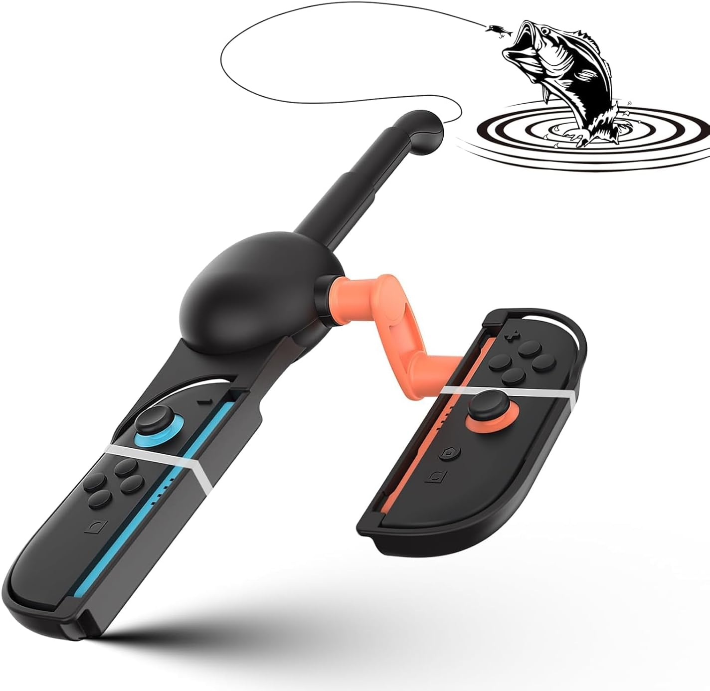 Fishing Rod - Realistic Fishing Game Accessory Compatible with Switch/Oled/Switch 2 Joyc On, Black image number 3