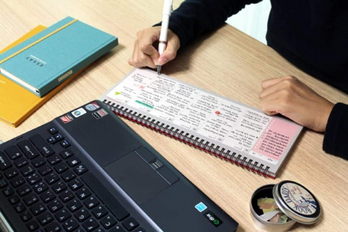 PAPERIAN Brilliant Weekly Scheduler - Wirebound Undated Weekly Planner Pad Scheduler (Blue) image number 5