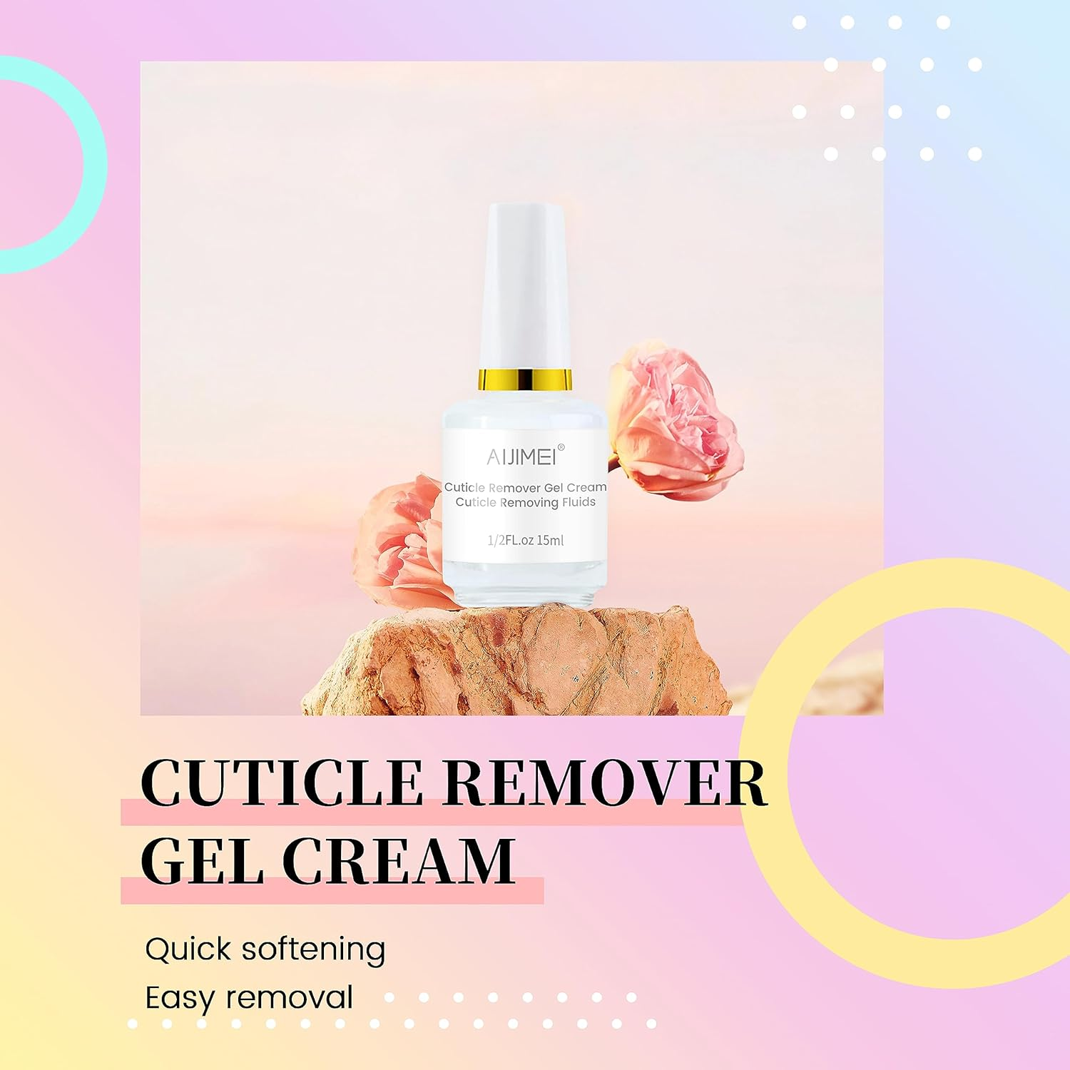 AIJIMEI 4In1 Professional Nail Kit Cuticle Remover Gel Cream Calcium Primer for Strengthening Nails Care with Nail Hardener Nail Strengthener & Cuticle Oil Pen