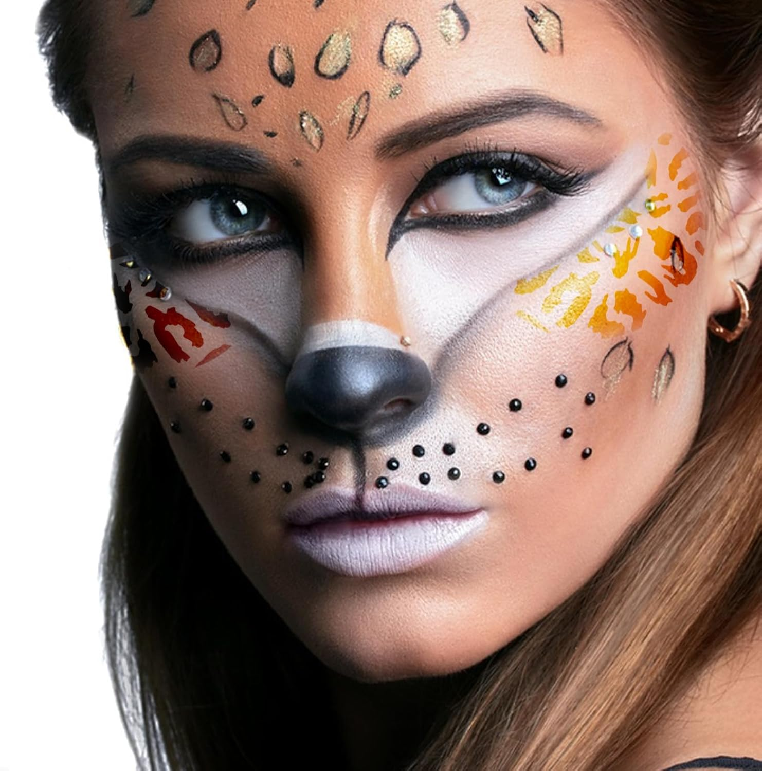 50Pcs Face Paint Stencils, Body Facial Painting Templates, Diverse Designs for Makeup, Halloween, Party Art Painting image number 4