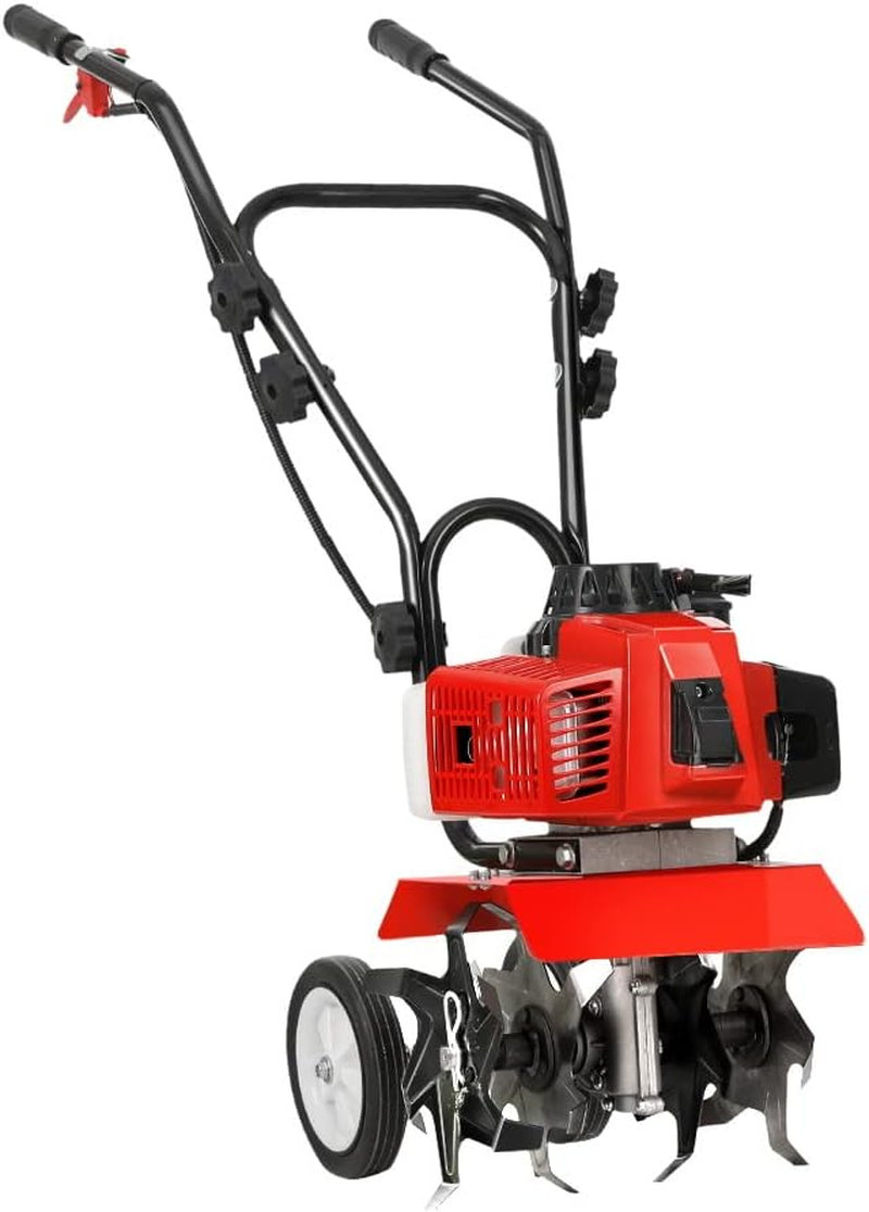 Giantz Tiller Cultivator, 88CC Garden Electric Lawn Scarifier Rotary Tillers Soil Rake Digger Outdoor Gardening Tool, 10000RPM 4 Blades Foldable Adjustable Tilling Depth Red image number 3