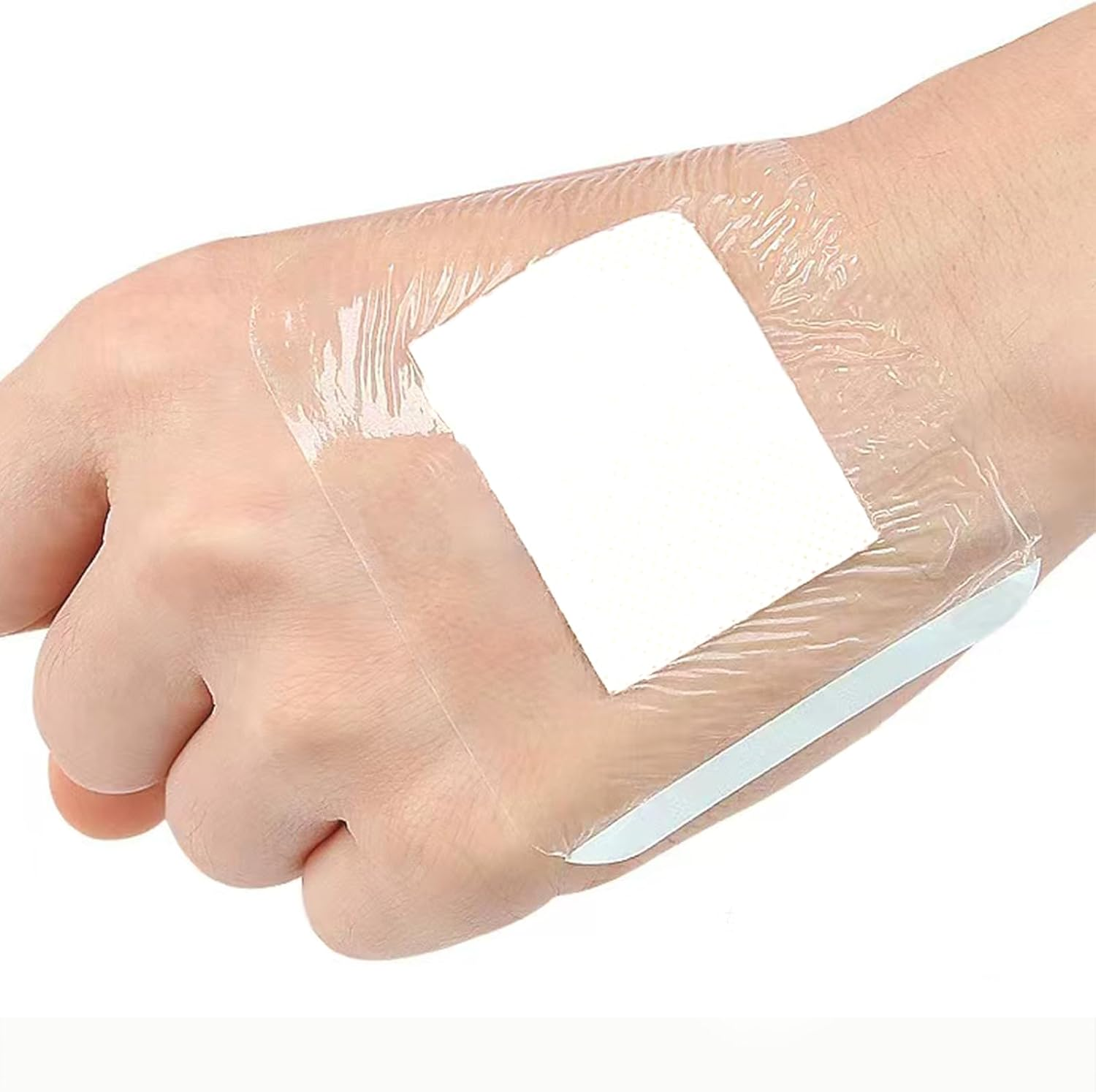 Section Adhesive Island Dressings Pads,Wound Cover Barrier Absorbent Patche,Waterproof Transparent Film Bandage-10Pcs-9 * 9CM