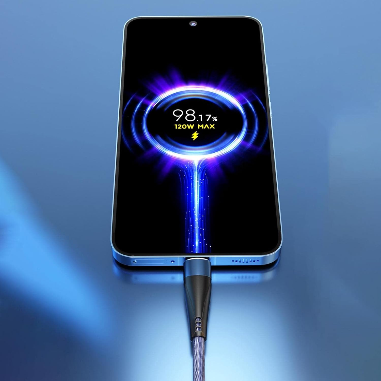 Type C Charging Cable | Car Charging Quick Phone Wire,Built-In Sensor, Nylon Braided, Phone Accessories with 10A, 120W for Type C Port Device Smartphone Shwing