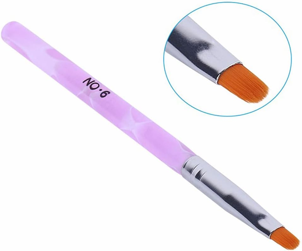 7Pcs round Head UV Gel Nail Acrylic Brush Hair Good for Starter Pen Size No.2-14