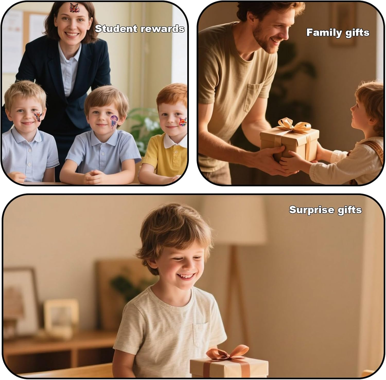 Lasuroa 120Pcs Animal Temporary Tattoos for Kids, Waterproof Watercolor Fake Tattoo Stickers Suitable for Body Arm & Shoulder Ideal Girls Boys Birthday Party Supplies image number 3