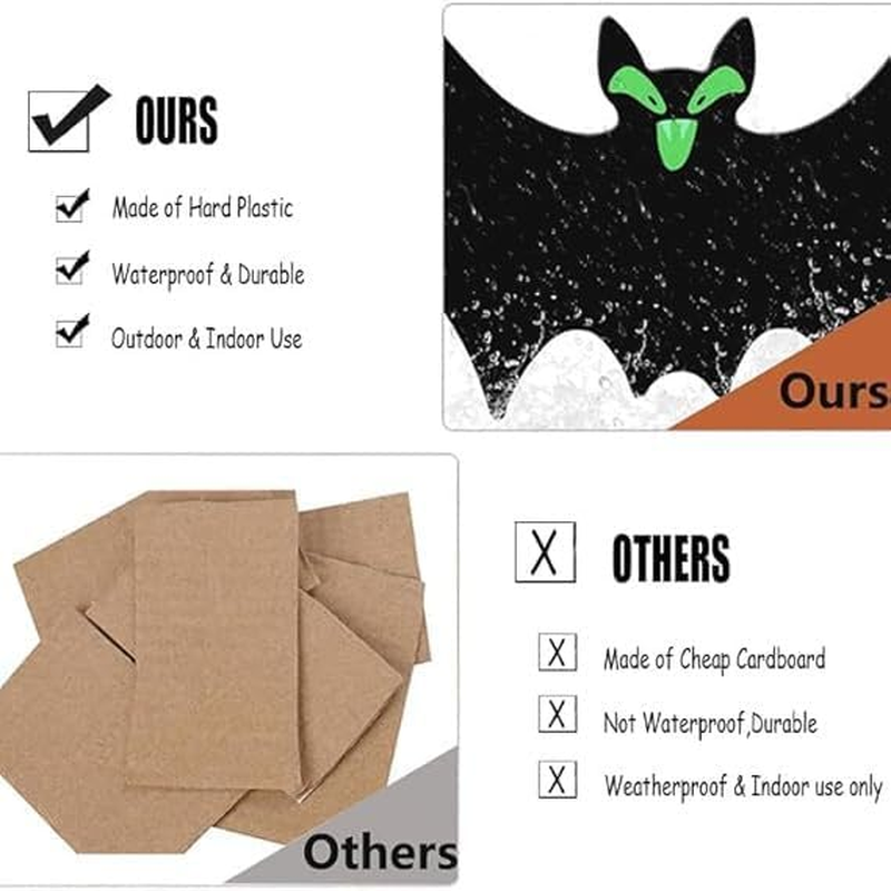 21PCS Plastic Bats Halloween Decoration outside Large Flying Outdoor Decor 3 Different Sizes with Cute Eye Stickers for Hanging in the Tree, Porch, Yard, Lawn, Indoor image number 3