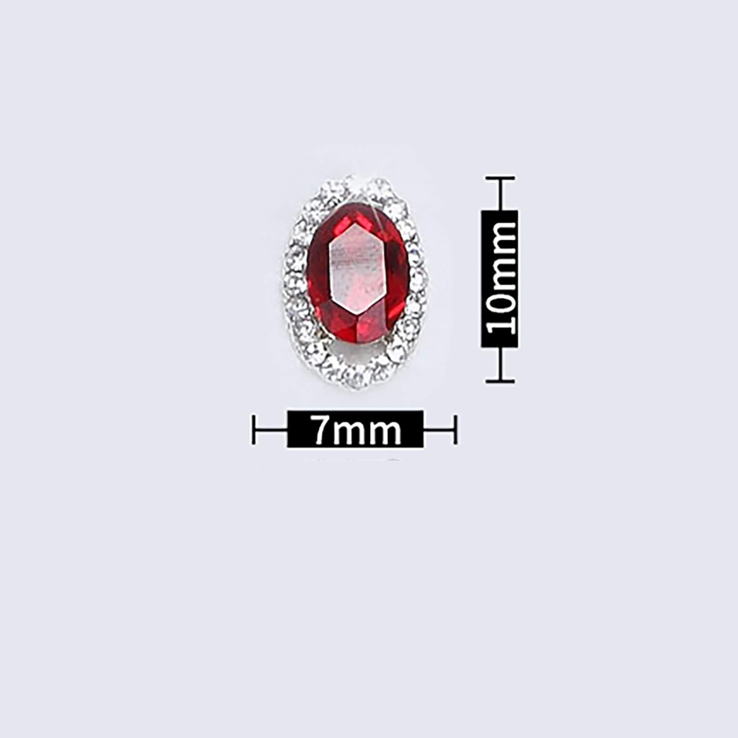 10 Grains Nail Art Rhinestone Alloy Rhinestone Super Flash DIY Big Diamond Nail Decoration Red Hollow Egg Shape