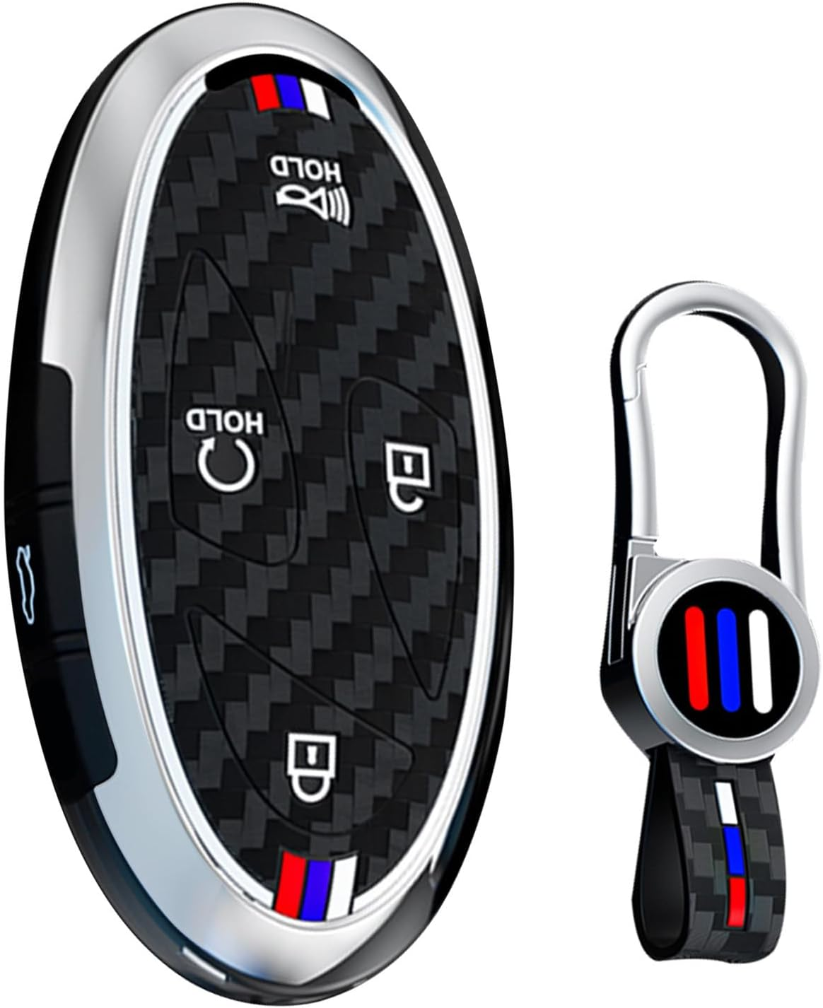 Ontto Luminous Car Key Cover Fit for Hyundai Tucson Kona SX2 EV Ioniq 6 Ioniq 5N Sante Fe Elantra 2023-2025 Metal Smart Shell Case Key Holder Keyring Keychain Styling Accessories 7 Buttons Black