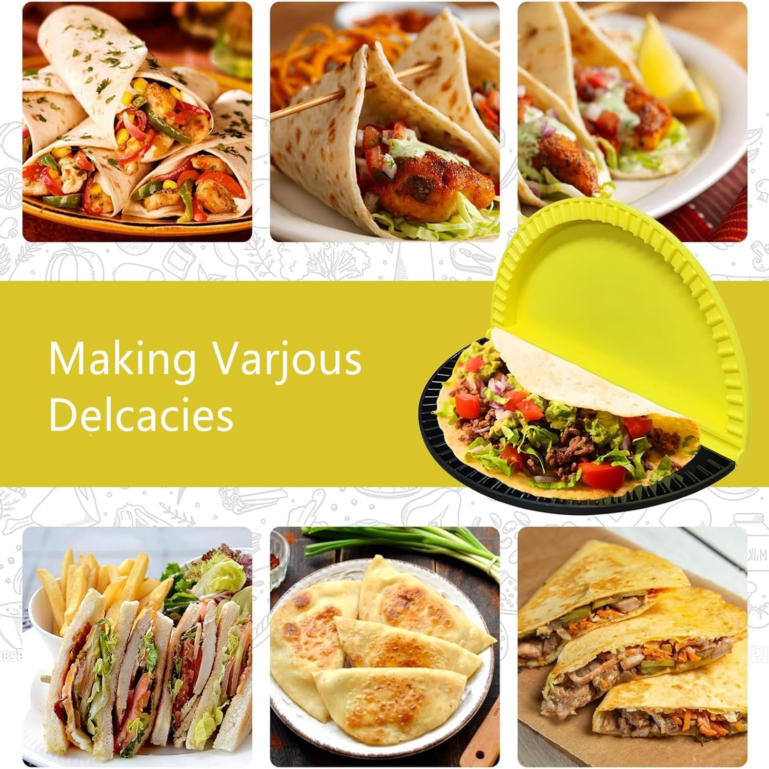 Tortilla Sealer, Sandwich Pie Maker Tool, Toasted Sandwich Maker, Easy to Use Tortilla Folder for Create Burritos, Calzones, Enchiladas image number 3