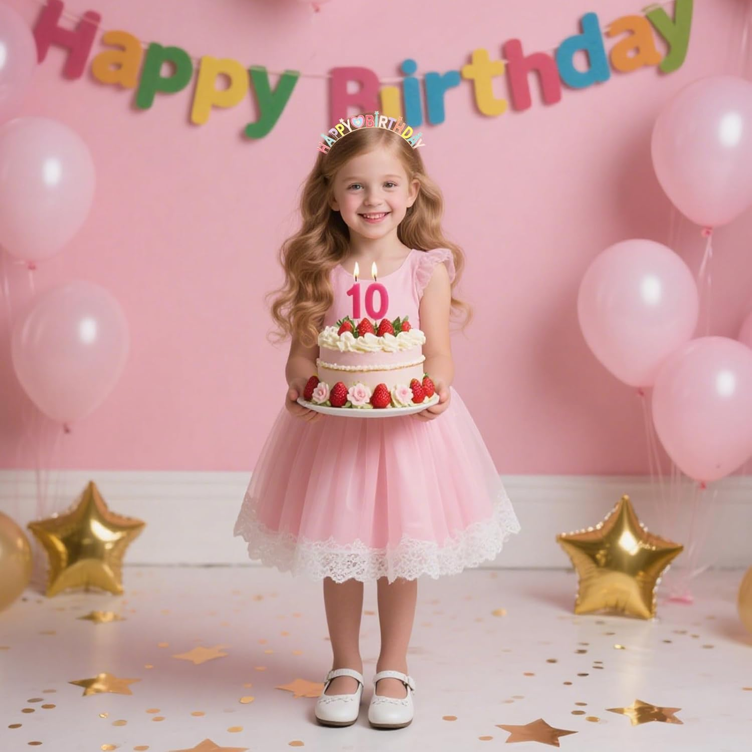 Srotmirw Hair Rings for Women, 1 Piece Birthday Headband for Girls, Hair Accessories image number 2