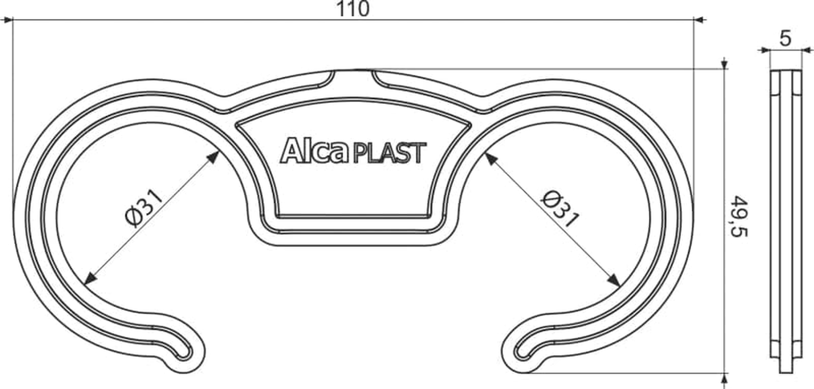 Waste Trap - 1 1/4 to 32/40Mm - Universal - Flexi Waste - Basin - Flexible Pipe Connector