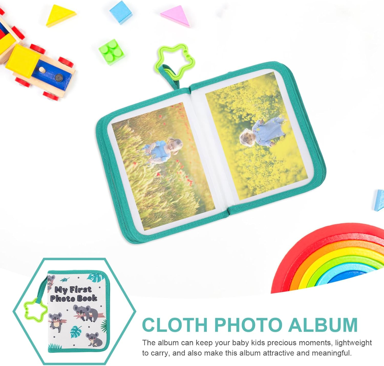 AOKWAWALIY Baby Album Cloth Photo Book for Babies Friends Premier Baby Cloth Photo Book Soft Cloth Baby Photo Book Organizer Safe Memory Picture Book Baby Albums Diy Newborn Sheet Pvc Toddler image number 5