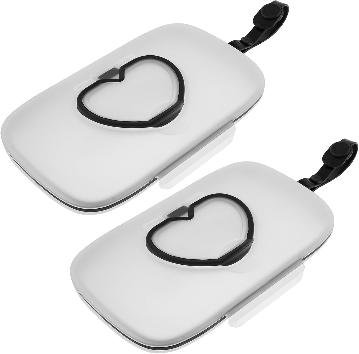 2Pcs Wipes Dispenser Portable Baby Wipes Holder Reusable Wipes Case with Sealing Design Lids Refillable Plastic Wipe Container Box for Baby Adult Bathroom Travel image number 3