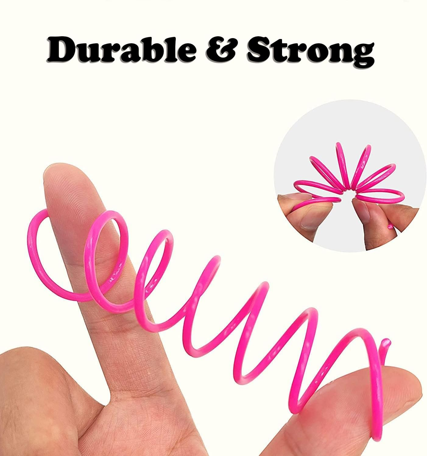 Cat Spring Toys 30 Pack Spiral Springs for Indoor Cats, Colorful Plastic Spring Horns Attract Cats to Knock, Bite, Hunt, Interactive Cat Toys and Kittens image number 5