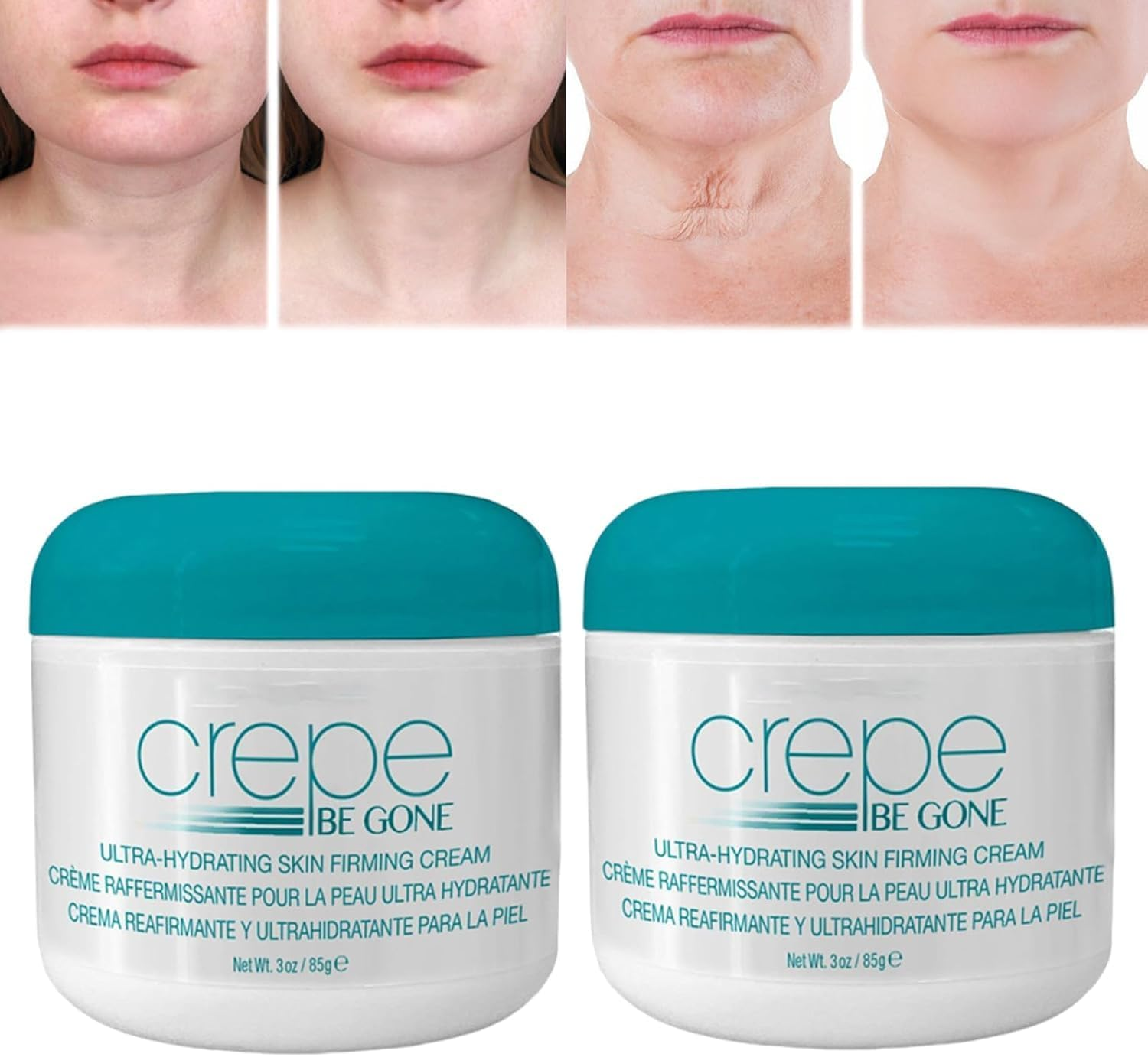 Crepe Be Gone Body Souffle,Ultra Hydrating Crepe Skin Firming Cream for Neck,Chest, Arms & Legs,3 Ounce,2Pcs