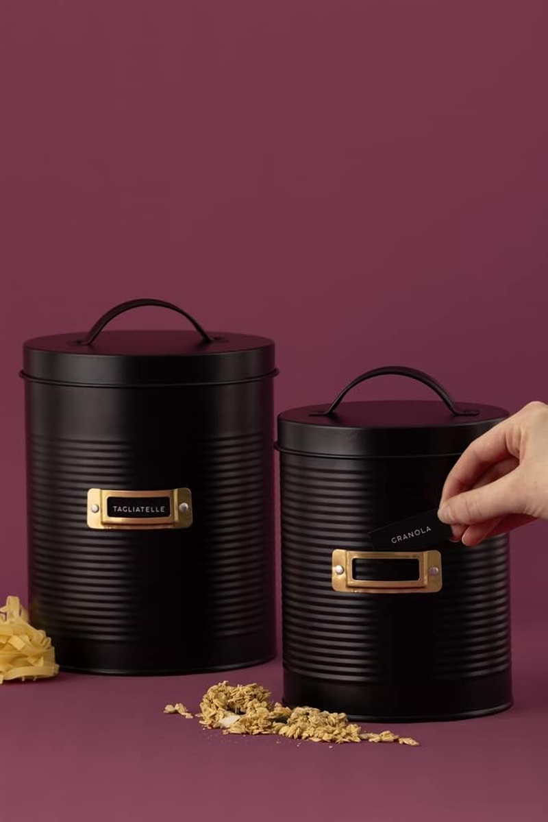 Typhoon Living Otto Storage Canisters 2-Piece Set, Black
