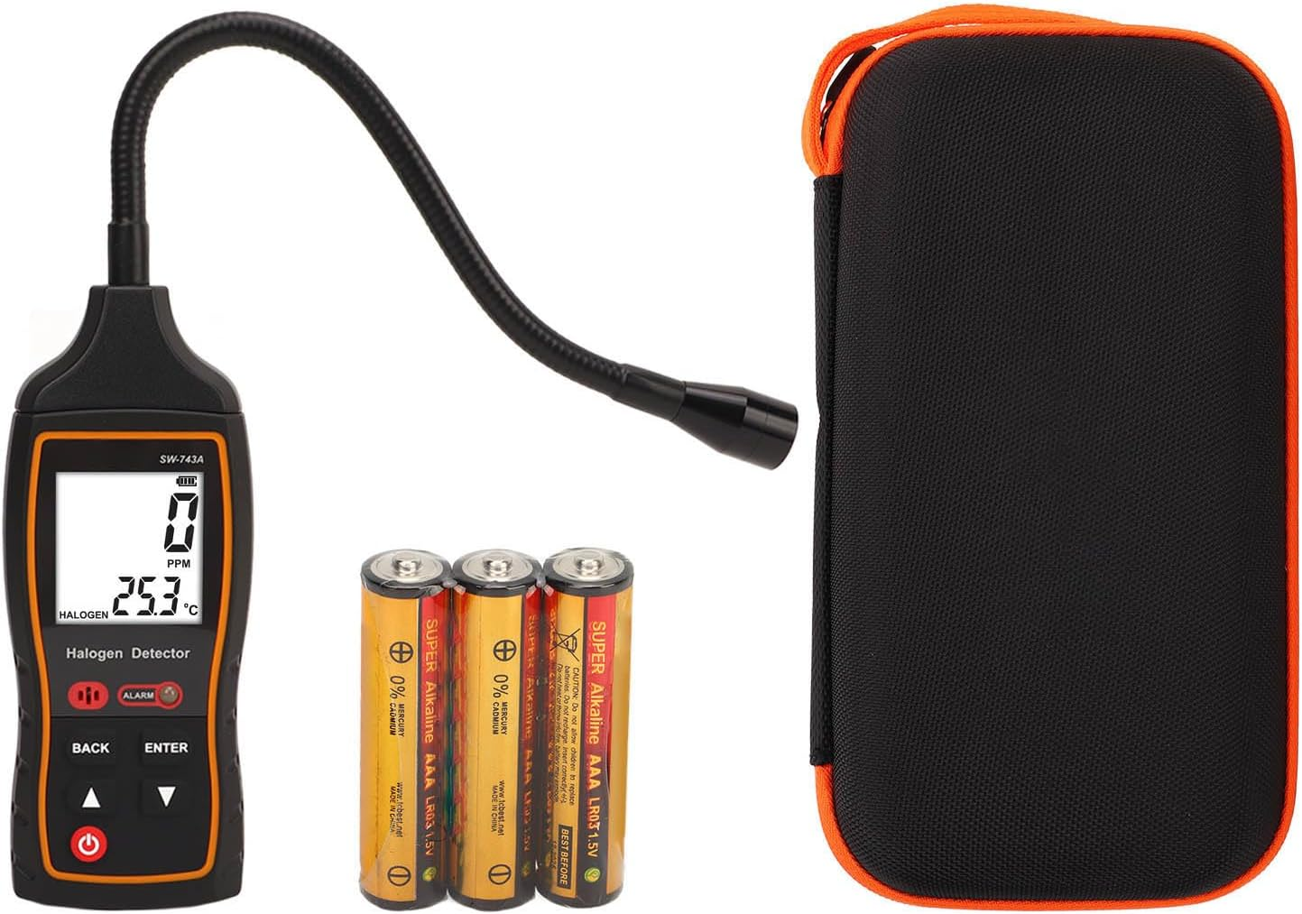 Refrigerant Leak Detector with Light, Halogen Gas Detector Sound Light Vibration Alarm Digital Air Conditioning Refrigerant Freon Leakage Tester image number 4