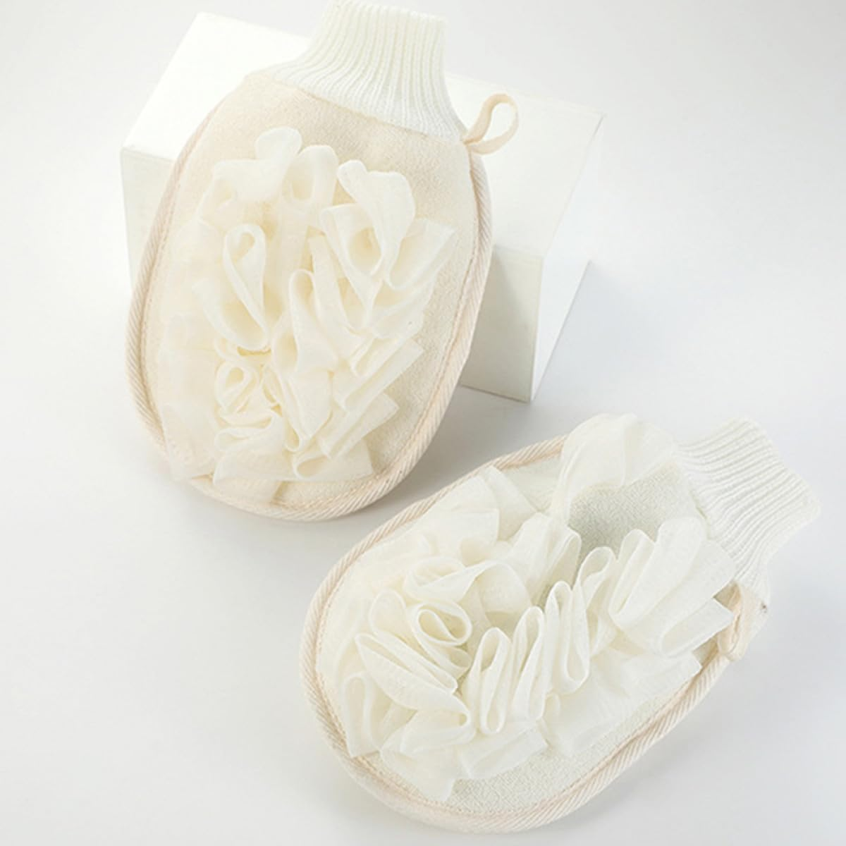 TIKODIDA Exfoliating Shower Mitt with Dual-Sided Flax Material for Gentle Body Scrubbing and Back Cleansing Soft Bath Glove for Deep Skin Renewal and Massage Suitable for Men and Women image number 3