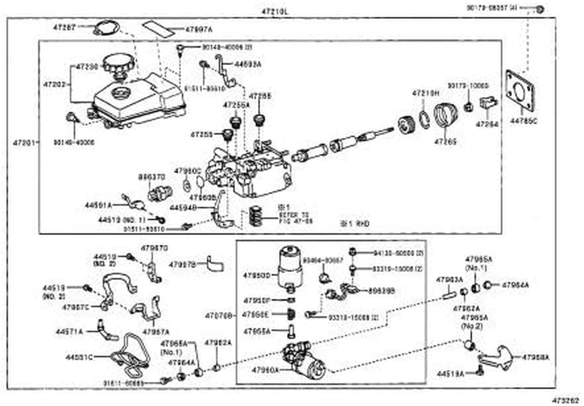 Toyota Genuine Parts Accumulator Assy Brake Booster Part Number 47950-30010
