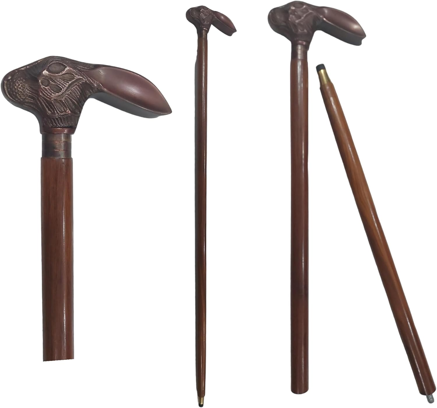 Dolchi Heirloom Elegance Bunny Head Wooden Cane with Antique Carving Detail - 37 Inches Tall - Perfect for Grandparents, Easter, Birthday Gifts