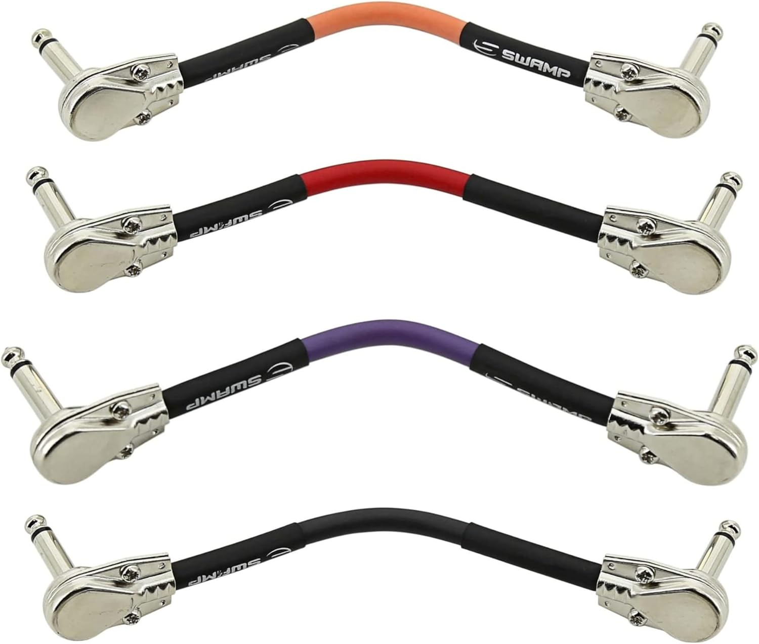 SWAMP Guitar Effect Pedal Patch Cable - Pancake Jack Connector - 20Cm - Black image number 2