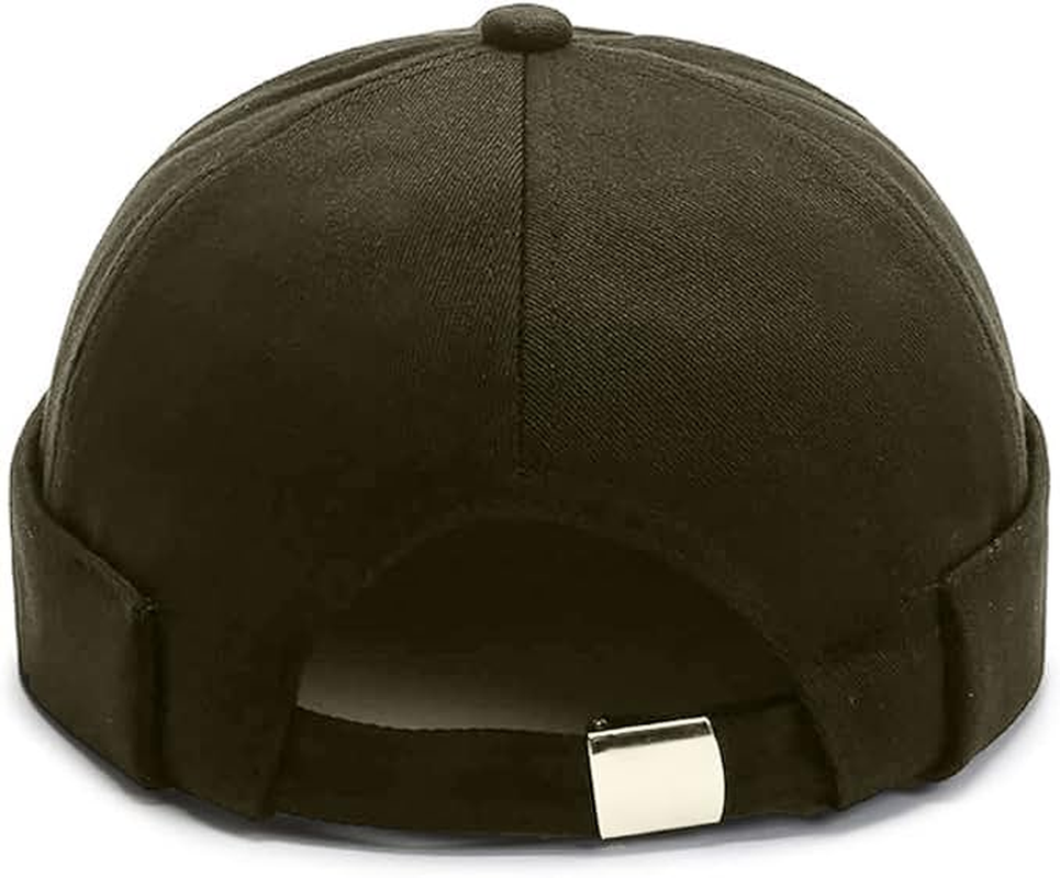 Men'S Cotton Coconut Tree Embroidered Brimless Docker Beanie Caps Sailor Worker Hip-Hop Street Hat