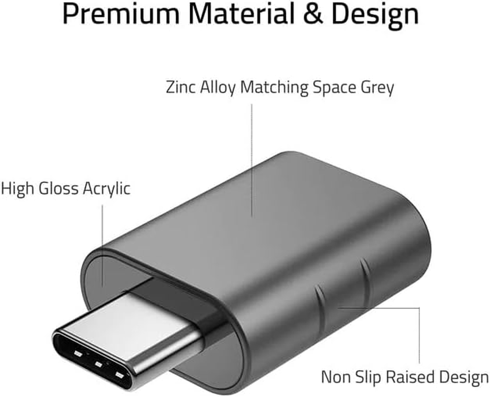 4 Pack USB C to USB Adapter, USB C Male to USB3 Female Adapter Compatible with Macbook Pro 2024 Imac Ipad Mini 6/Pro Macbook Air 2022 and Other Type C or Thunderbolt 4/3 Devices Space Grey image number 2