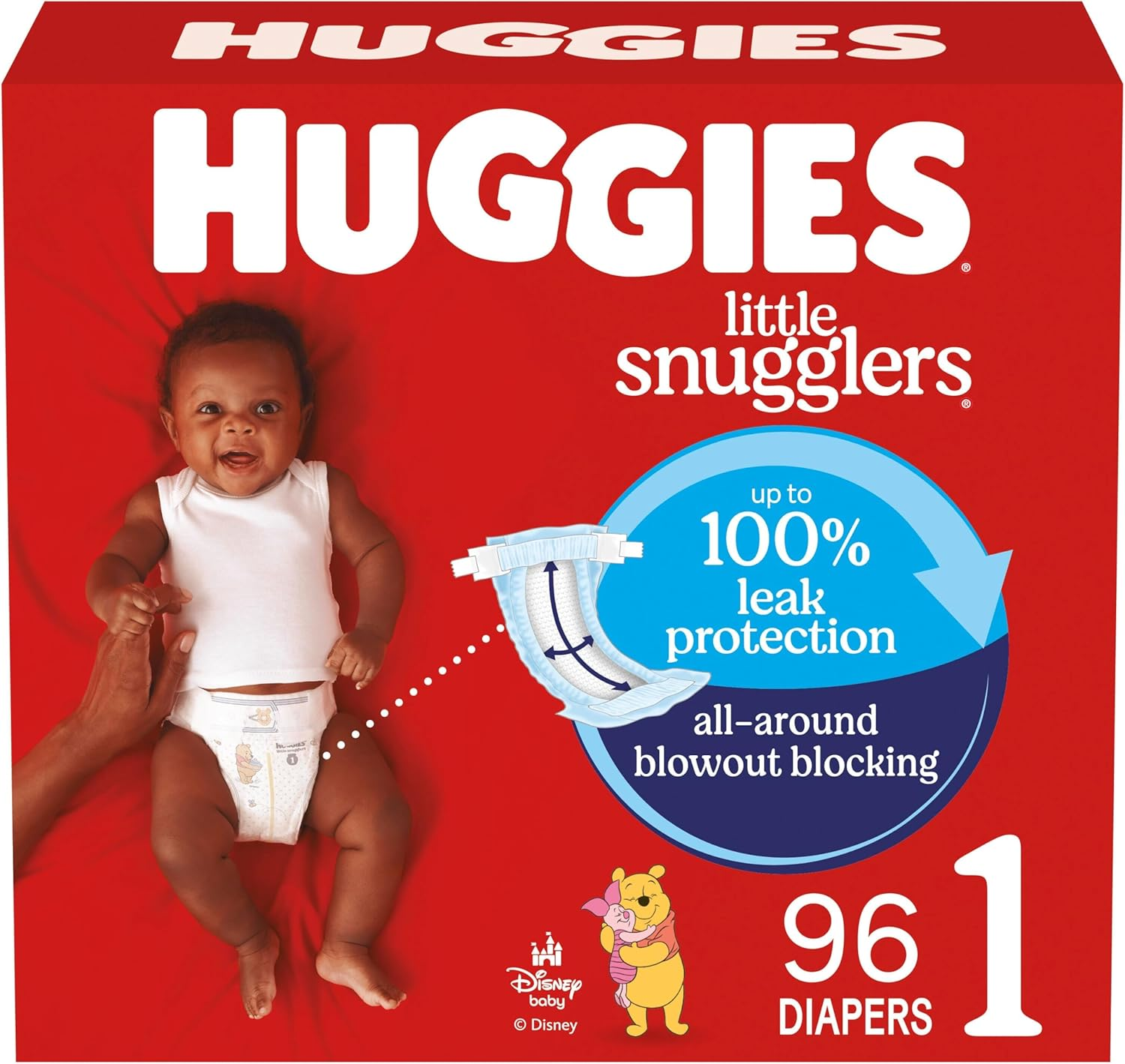 Huggies Little Snugglers Baby Diapers, Size 1 (Up to 14 Lb.), 96 Ct, Giga Jr Pack (Packaging May Vary) image number 2