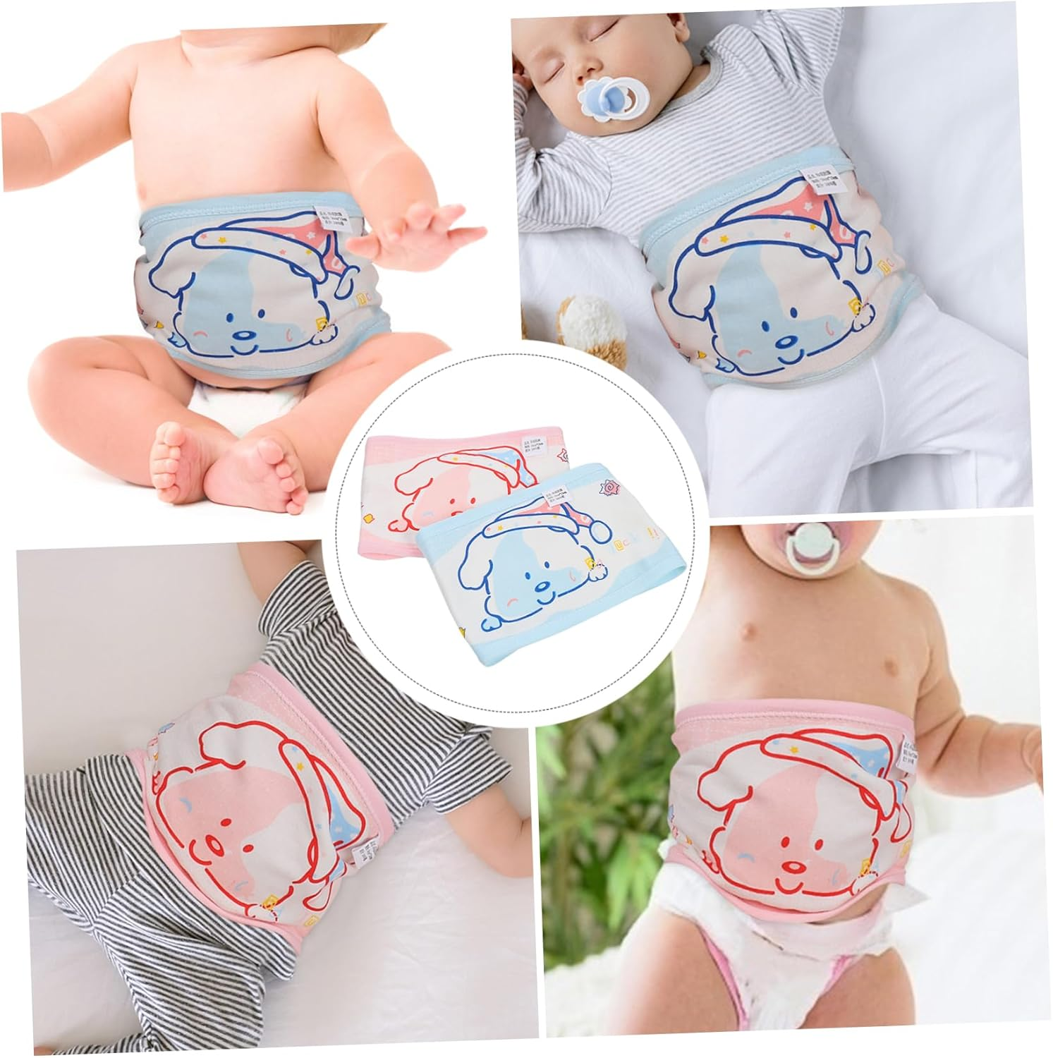 2Pcs Baby Bellyband and Navel Belt Set, Thin Cotton Newborn Bellybands Soft Breathable Fabric, Suitable for Infant Umbilical Protection and Comfort image number 5