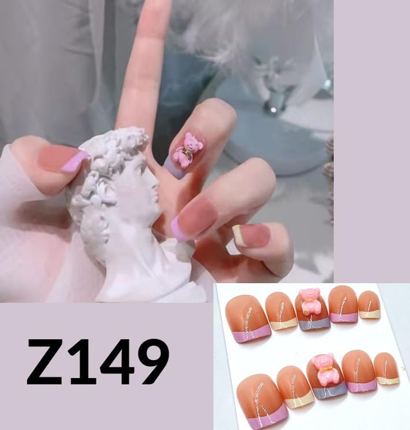 Pushnposh Premium 24PCS Press on Nails Set &ndash; Elegant & Durable Instant Manicure Kit for Women and Girls (Z093) image number 4