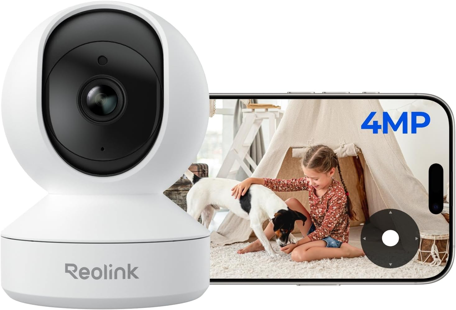 Reolink E1 2K Security Camera Indoor 360&deg; Pan/Tilt, Wifi Home Cameras for Baby/Pet Monitor Surveillance, Crying Detection, Auto Tracking,Night Vision,2.4Ghz Wifi, 24/7 Recording, 2-Way Talk,Sd & Cloud