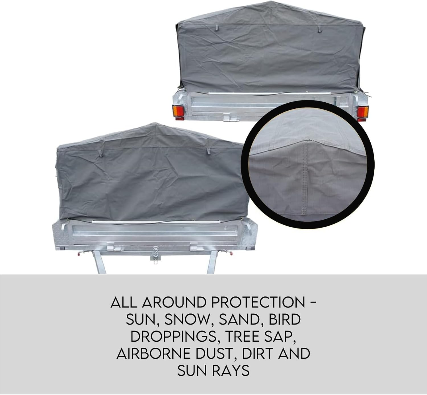 Superior 8X5 Box Trailer Cage Canvas Cover (900Mm) Heavy Duty Canvas 3 Foot image number 5