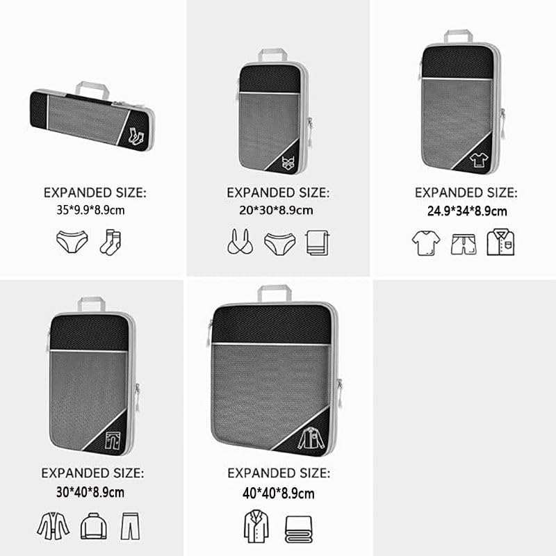 DULCE DOM Compression Packing Cubes for Travel - Ultralight Expandable Packing Cubes Set, Waterproof & Durable Travel Organisers for Carry-On Luggage, Backpacks, and Suitcases image number 4