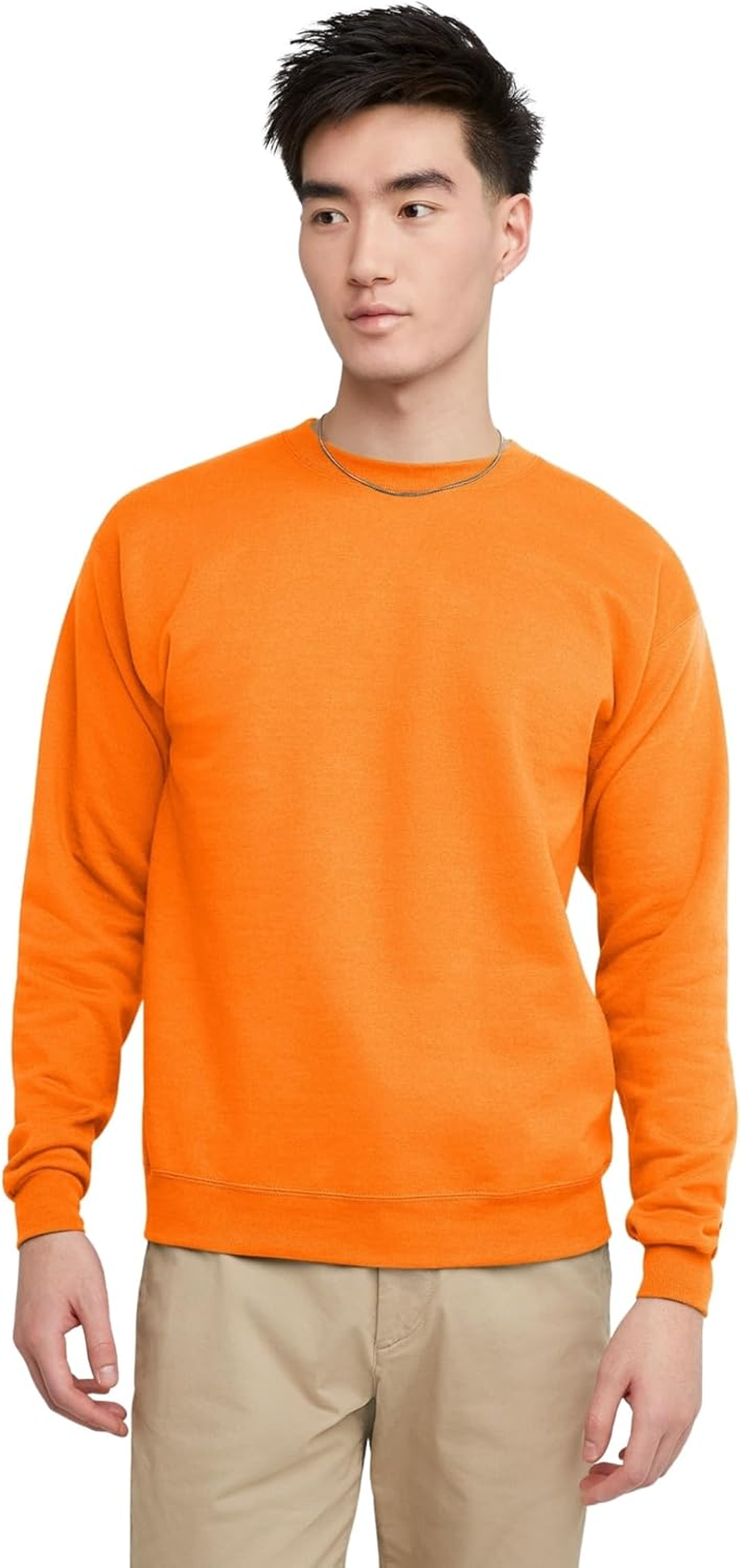 Hanes Men'S Ecosmart Hoodie, Midweight Fleece Sweatshirt, Pullover Hooded Sweatshirt for Men, Safety Orange - 1 Pack, 3X-Large