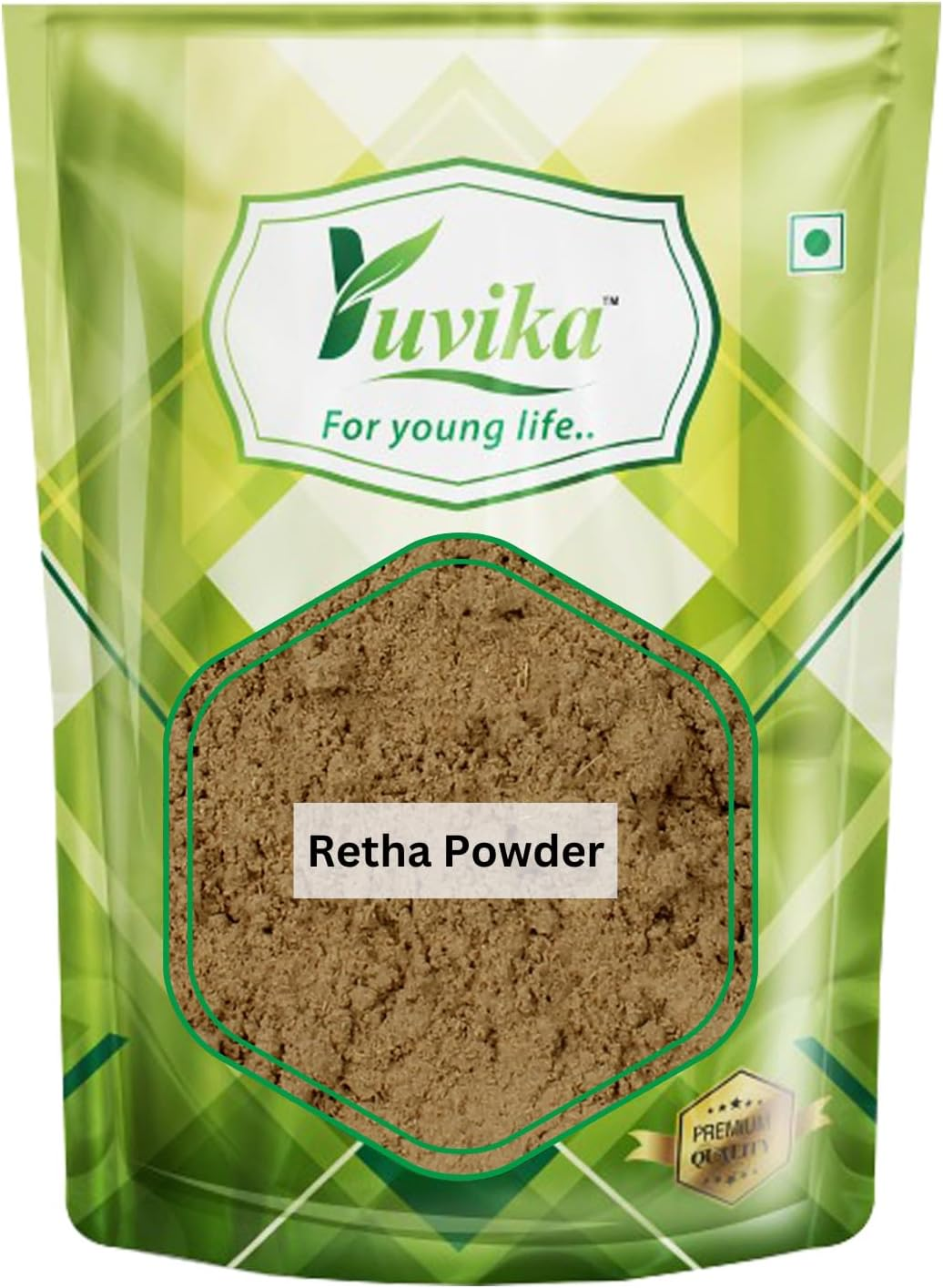 YUVIKA Reetha Powder - Ritha Powder - Sapindus Mukorossi - Soapnuts Powder (100 Grams) image number 1
