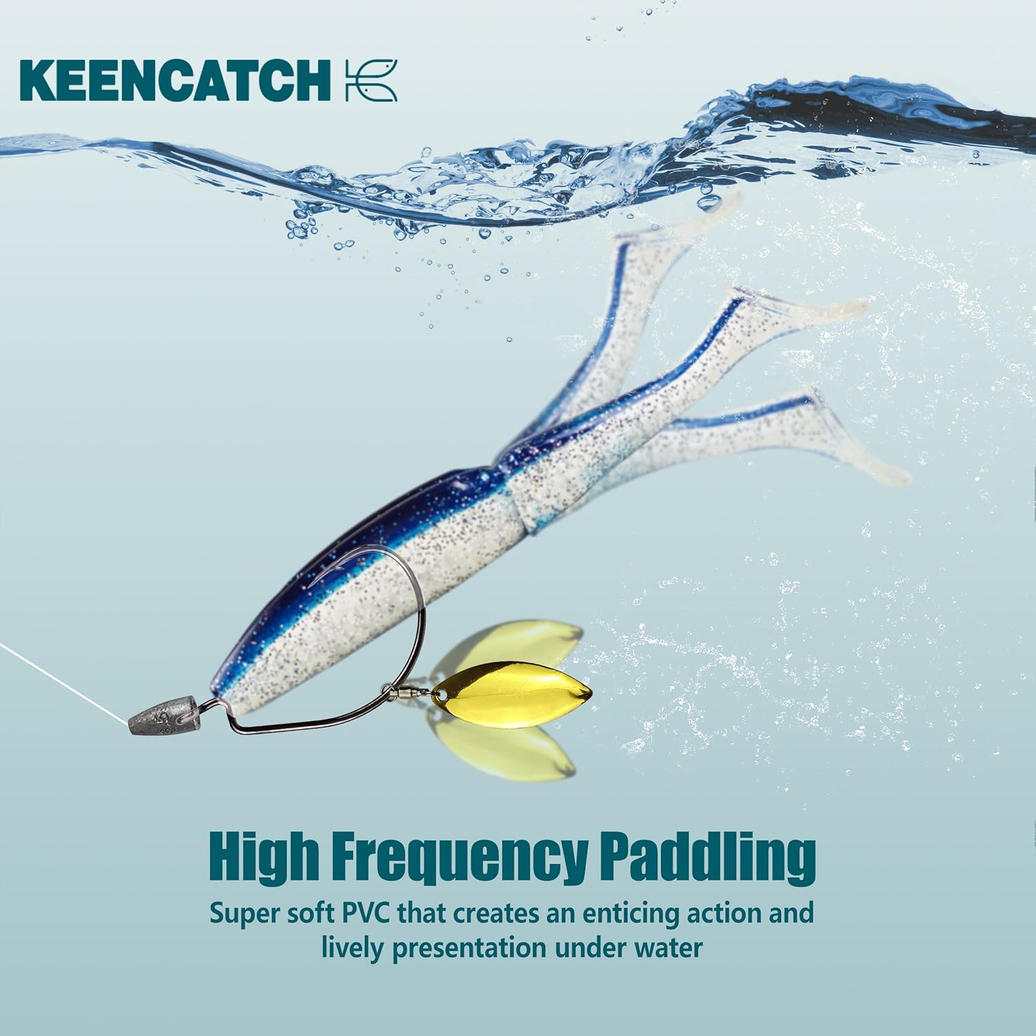 Paddle Tail Swimbaits Lure, Artificial Soft Plastic Bait with Jig Heads, Durable Soft Plastic Lures for Bass Fishing, Bass Fishing Bait for Trout Walleye Crappie image number 6