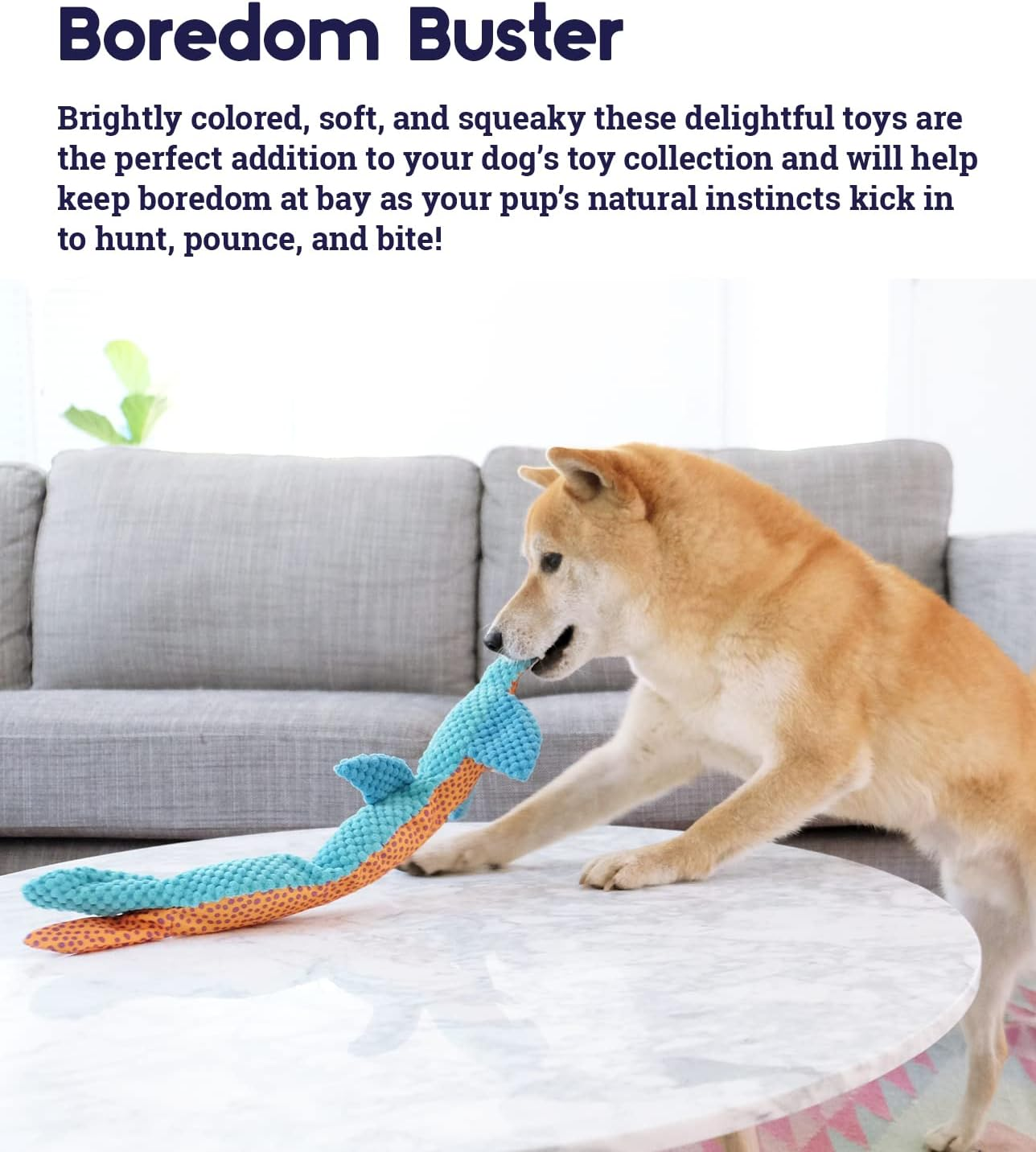 Petstages Stuffing-Free Floppy Shark Plush Dog Toy, Large image number 4