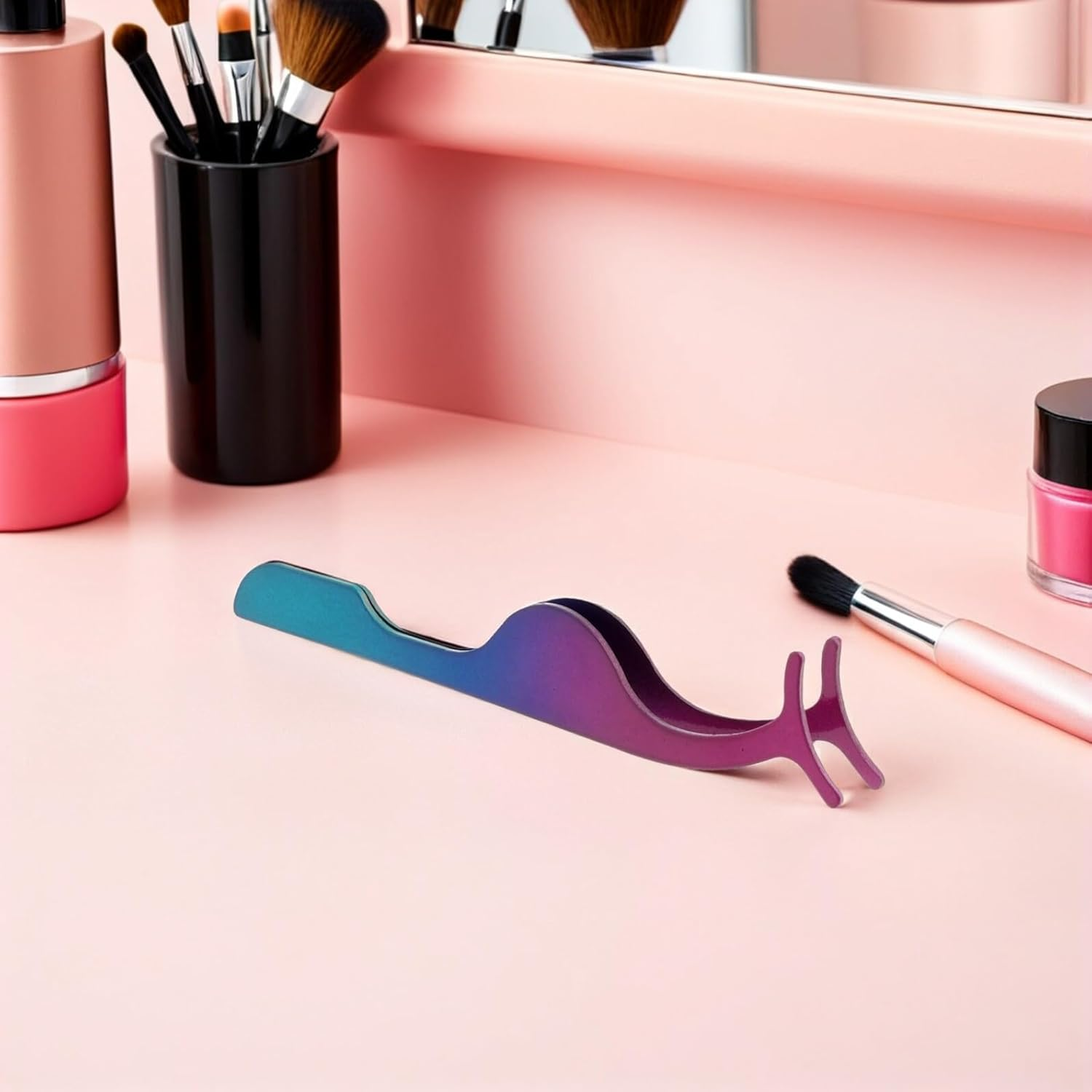 HONITANO Heated Eyelash Curler Tool with False Eyelash Application Clip for Lash Clusters for Women Makeup image number 2