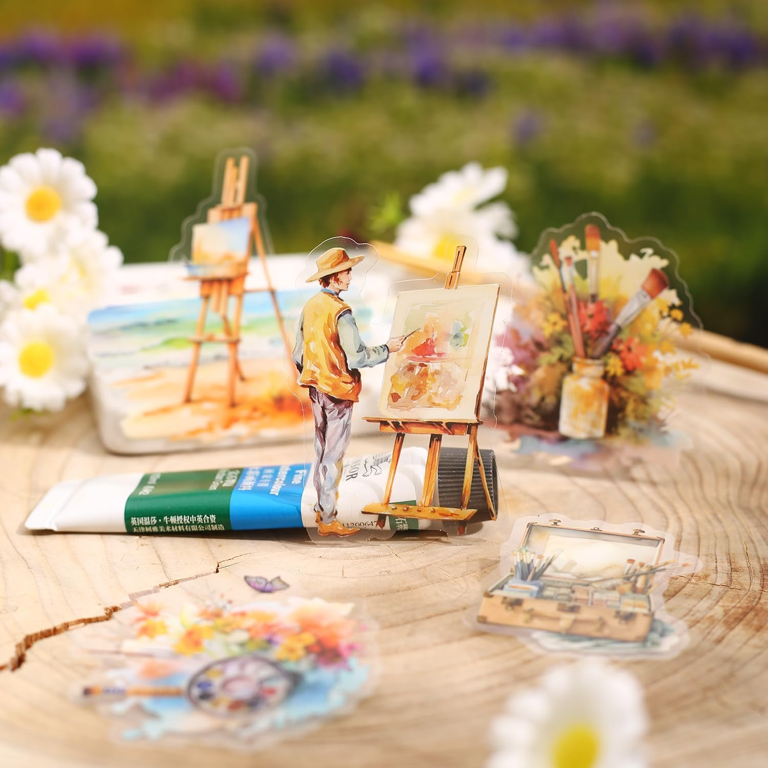 Miyouluna 90 Pcs Lanscape PET Stickers Set, Art-Themed Stickers Supplies for Scrapbooking, Journaling and DIY Crafts image number 5