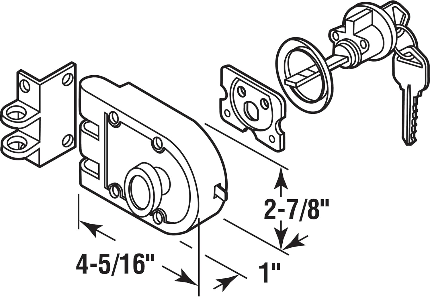 Prime-Line Products U 9970 Jimmy-Resistant Deadlock, Diecast, Brass Color, Angle Strike, Single Cylinder image number 2