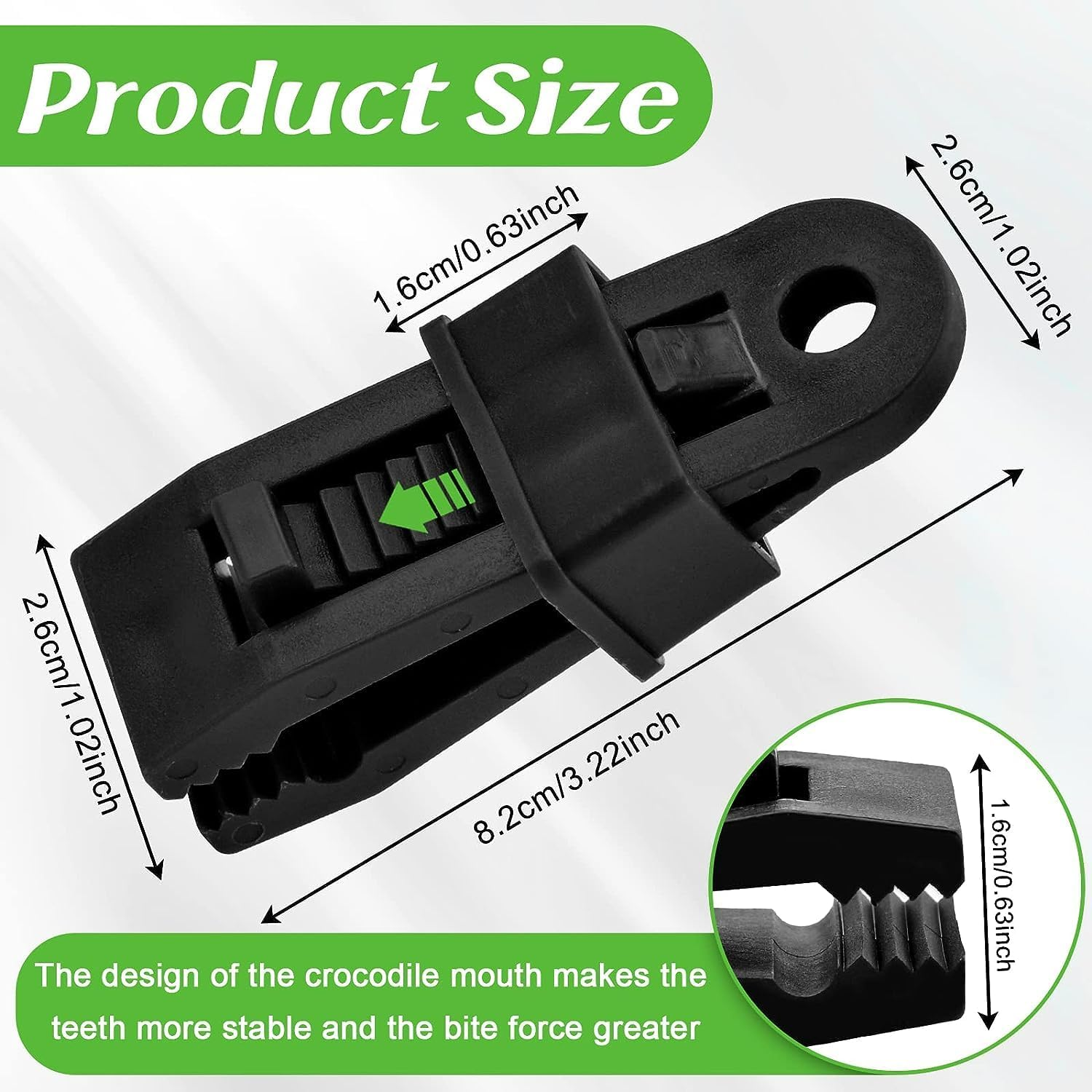 Adjustable Heavy Duty Lock Grip, 20Pcs Tarp Clips Awning Clamps, Plastic Tent Clamp Clips Jaw Snaps Lock Grip Clamps image number 2