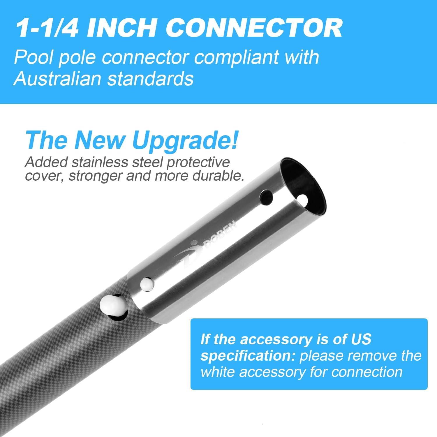 Carbon Fiber Pool Pole, 3.5M Telescoping Swimming Pool Cleaning Pole, Professional Poles for Skimmer Net, Brush, Vacuum Head - Matte image number 6