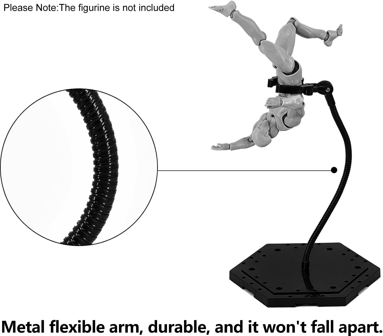 6 Pack Metal Action Figure Stand,Action Figure Display Holder Stand Base,Compatible with HG RG SD SHF Gundam 1/144 Toy,Doll Stop Motion Holder Stand with Screwdriver image number 6