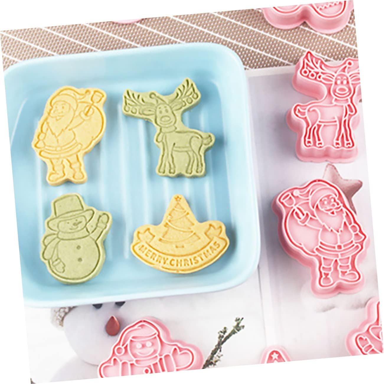 8Pcs Christmas Cookie Cutters Xmas Baking Mold Xmas Baking Supplies for Homemade Cookie Molds Festive Decorations image number 2